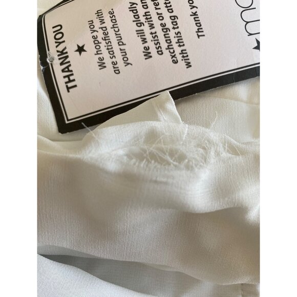 City Studios Juniors Ruffled Wrap Fit & Flare Dress White Size 9/10 Defected - Picture 4 of 5